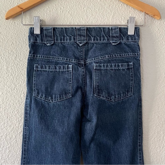 Beetlejuice London Flare Jeans Girls Size 8 Blue Dark Wash Denim Embroidered - Picture 10 of 14